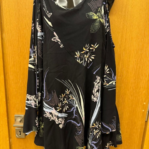 Free People asymmetrical tunic dress black like new, XS