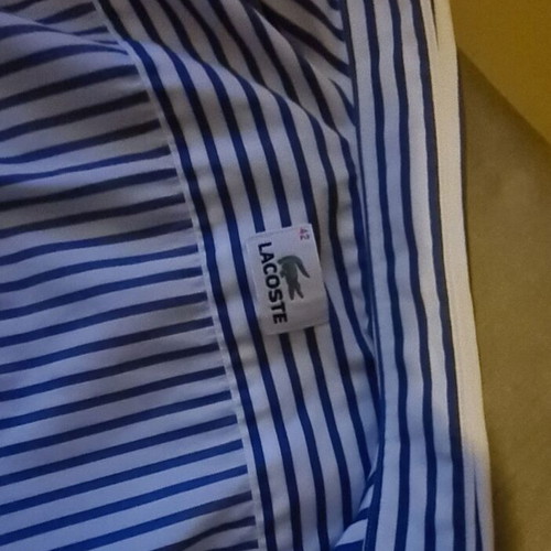 Lacoste κοντομάνικο πουκάμισο large σαν καινούργιο, άσπρο και μπλε