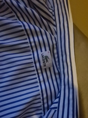 Lacoste κοντομάνικο πουκάμισο large σαν καινούργιο, άσπρο και μπλε