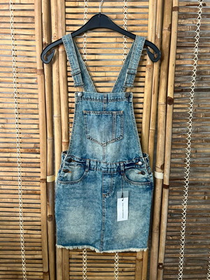Jacqueline de Yong Denim Pinafore Dress New Size EU 34