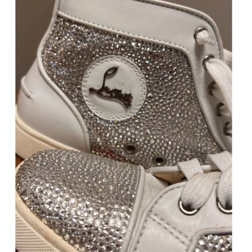 Christian Louboutin ankle boots used with Swarovski crystals white