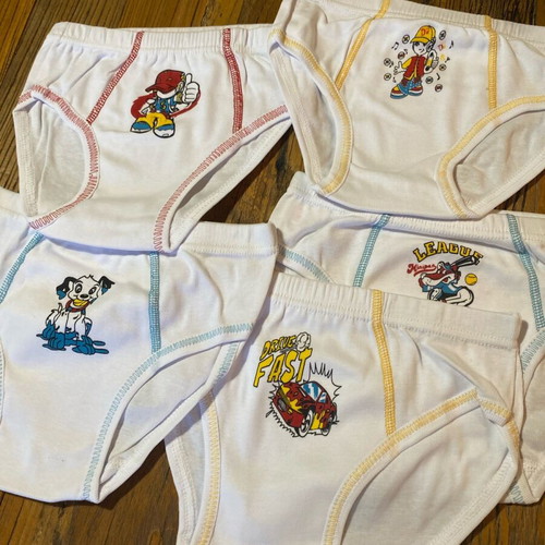 Underwear 3 pcs new for 12 years old, cotton, white with colorful designs