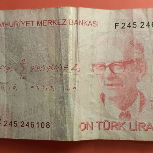 Lot 295 Turkish lira banknotes used