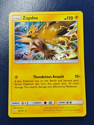 Pokemon Zapdos 40/181 Holo Team Up 2019 card new