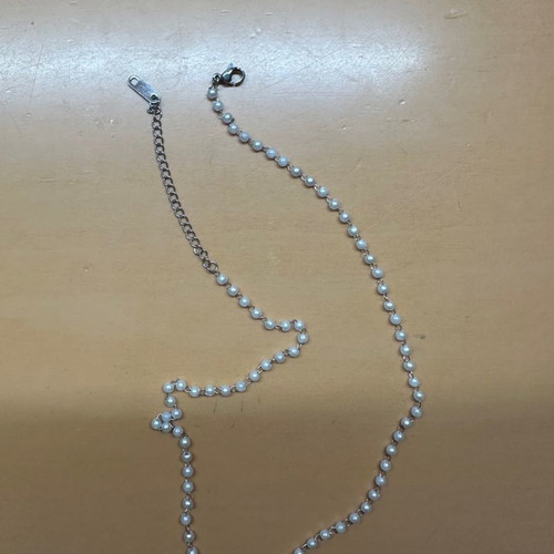 White rosary necklace new, 925 silver