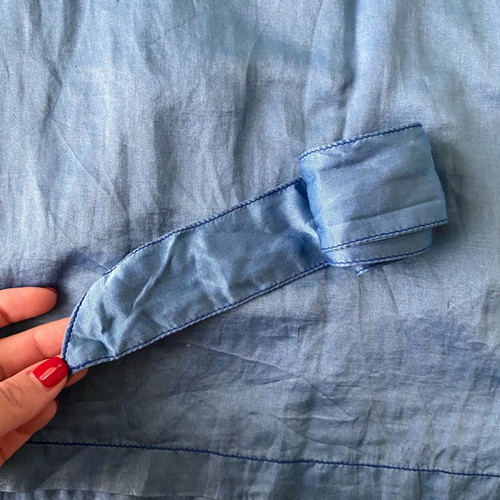 Shirt dress κοντό Zara μεταχειρισμένο, σιέλ σατέν
