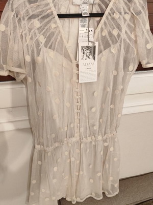 Mango mini dress new with tag, size small, beige tulle with polka dots