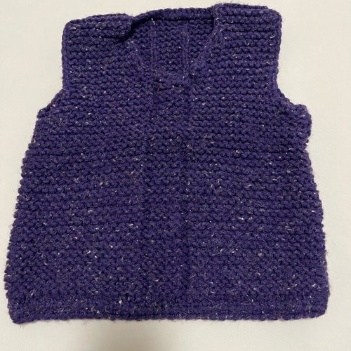 Handmade knitted vest new, purple, wool, one size