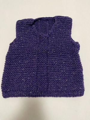 Handmade knitted vest new, purple, wool, one size