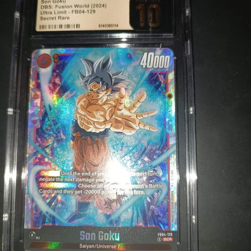 Son Goku Fusion World 2024 Ultra Limit FB04-129 Secret Rare graded Pristine 10 card
