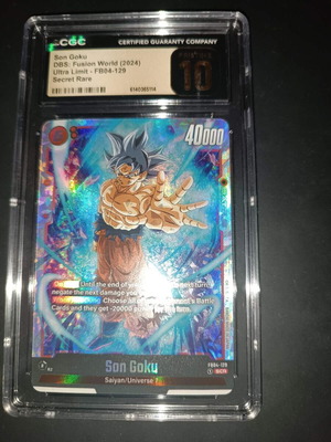 Son Goku Fusion World 2024 Ultra Limit FB04-129 Secret Rare graded Pristine 10 card