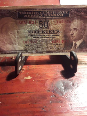 50 Kurus Τουρκίας 1930 μεταχειρισμένο, σπάνιο χαρτονόμισμα