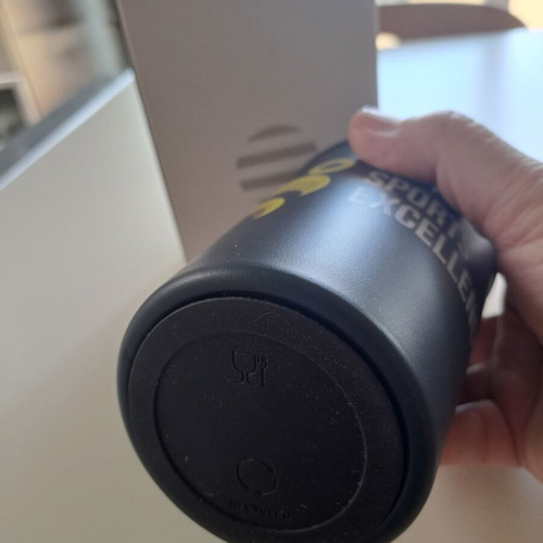 Thermos cup new, black, 15cm with box