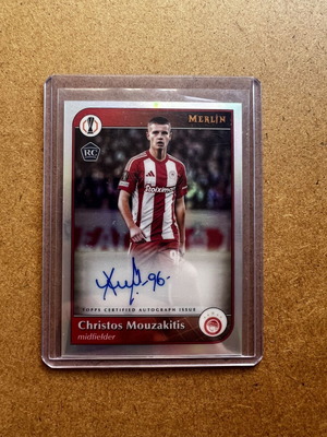 Topps 2024-25 Merlin UEFA Club Competitions Christos Mouzakitis Auto #AU-CM RC card