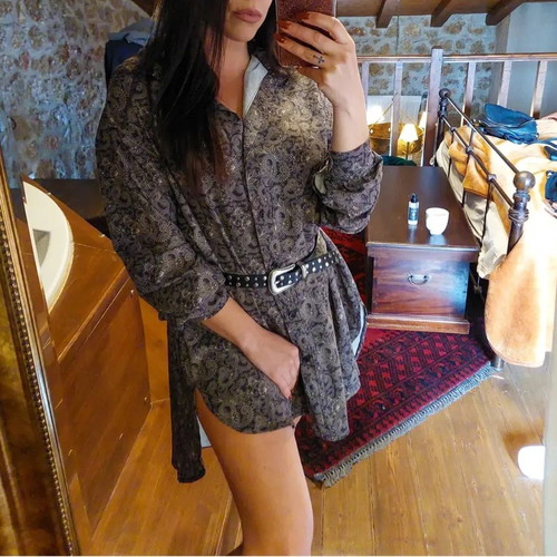 Soulmad3 asymmetrical shirt dress brown like new