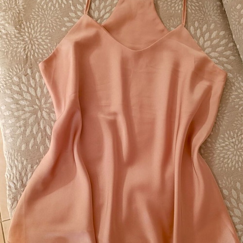Champagne wide-leg pants and lingerie top set