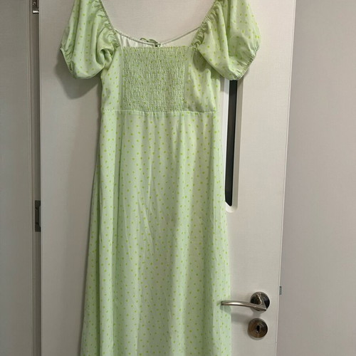 LeGer long green polka dot dress like new