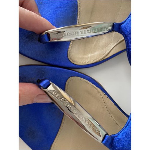 Alexander McQueen sandals used, blue, size 38