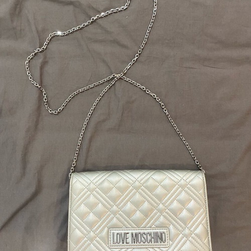 Love Moschino bag authentic used, grey silver