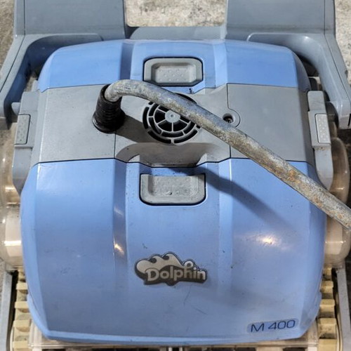 Automatic robotic pool cleaner used with transport and storage base