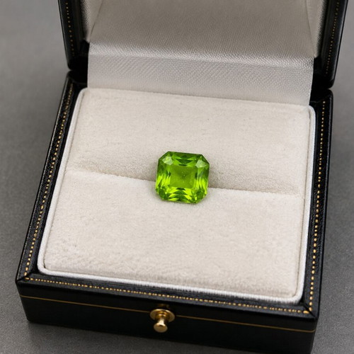 Natural Peridot 2.93 ct ALGT Certified Intense Yellowish Green
