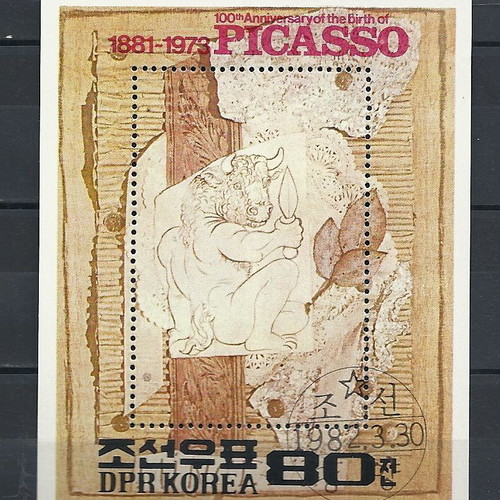 Φύλλο γραμματοσήμων Korea 1982 'Picasso' μεταχειρισμένο