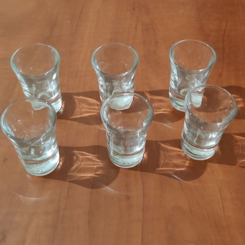 Vintage shot glass set of 6, like new, 80s-90s retro style