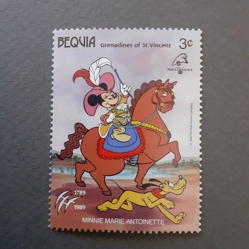 Bequia Grenadines of St. Vincent Walt Disney Philexfranc 1989 stamp set, 6 pieces