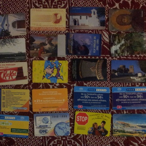 Phone cards used, pack of 20 pieces