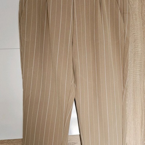 Stradivarius elastic fabric pants used, size XL, beige