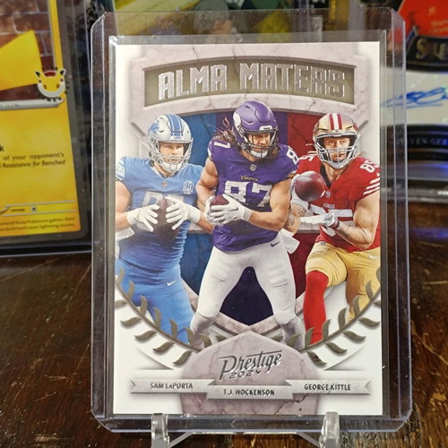 2024 Panini Prestige Card Sam LaPorta, T.J. Hockenson, George Kittle mint