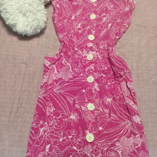 Cotton dress pink vintage like new, size L