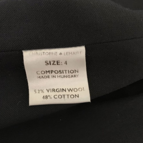 Christophe Lemaire trench coat black, like new, virgin wool and cotton