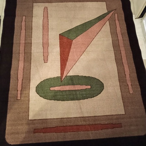 Carpet rug with geometric design 198x150 cm