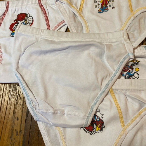 Underwear 3 pcs new for 12 years old, cotton, white with colorful designs