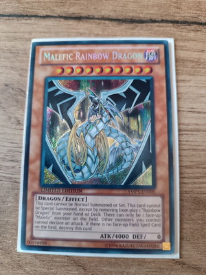 Malefic Rainbow Dragon YuGiOh Card mint, limited edition