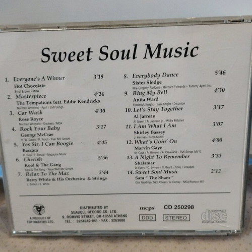 Sweet Soul Music CD like new, disco, Greek edition