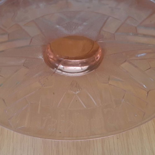 Bowl Sunkist pink glass collectible, used