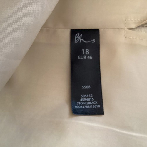 Beige A-line skirt with black stripes like new