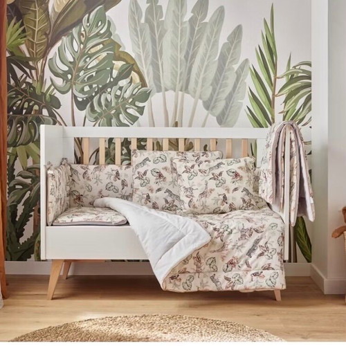 Swing baby cot and mattress like new, 70x140 cm, beech wood
