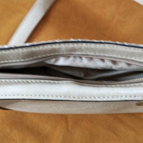 Straw crossbody bag used, beige color
