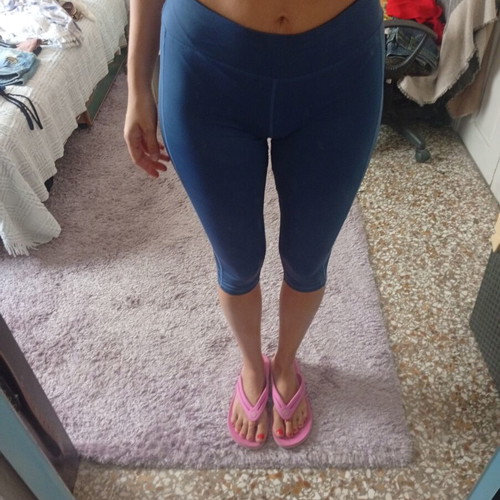 Blue sports leggings, size L