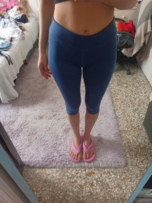 Blue sports leggings, size L