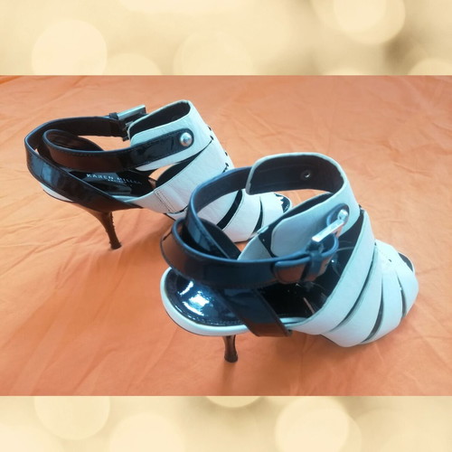 Karen Millen leather pumps used, black and white, size 37 EU