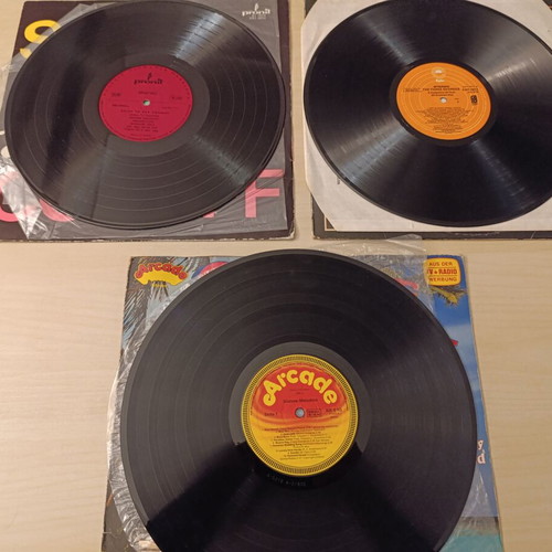 Set of 3 used vinyl records, The Three Degrees, Ray Conniff, Südsee Melodien