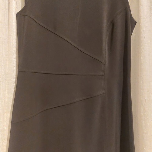 Evening black dress size L like new, sleeveless with slit