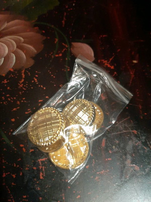 Metal buttons new, pack of 5 pieces