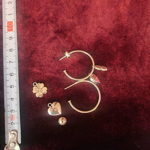 Folli Follie 925 silver earrings like new with removable charms