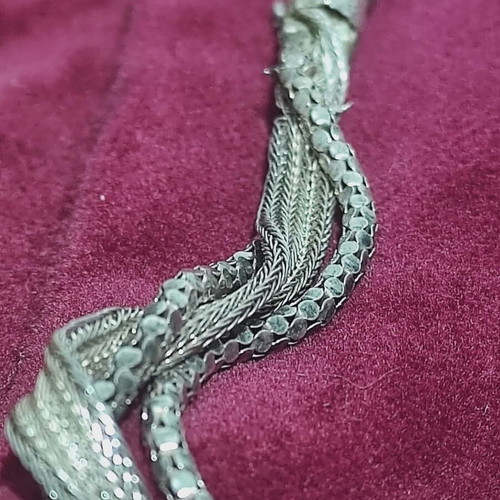 Silver necklace 925 vintage like new, braided style 82 cm
