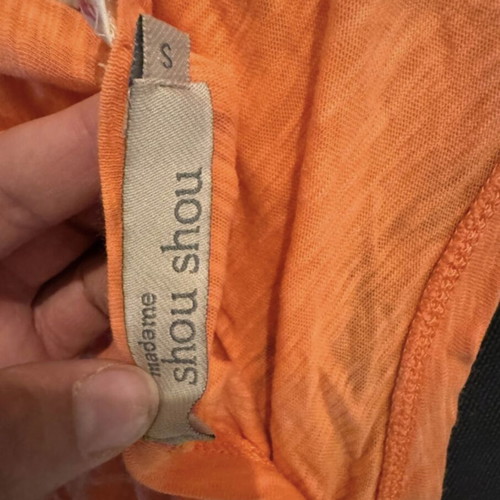 Madame Shoushou Orange Back Bow T-Shirt Size S Like New